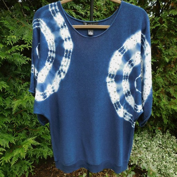 Inc International Concepts Tie Dye Batwing Sweater with Bling - Picture 1 of 5